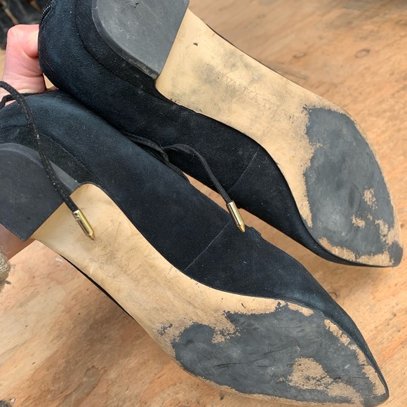 Black Suede Ivanka Trump flats - Picture 3 of 3